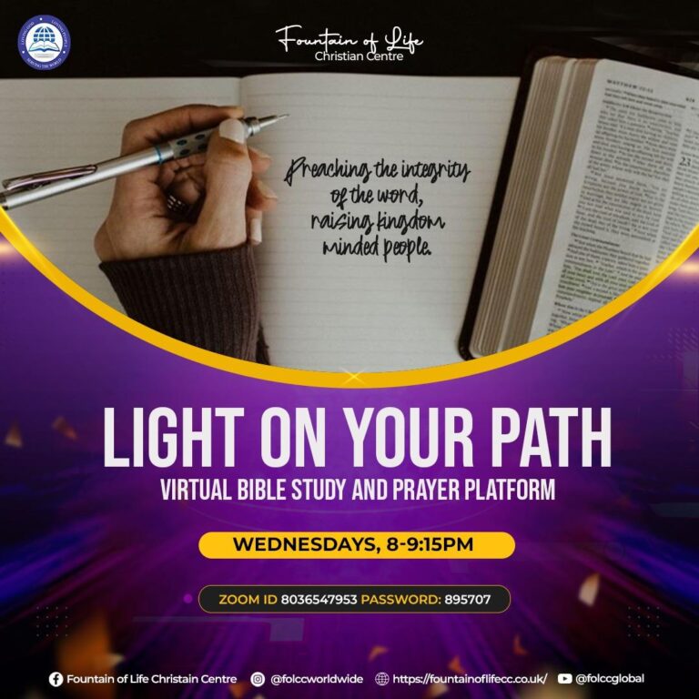 LIGHT ON YOUR PATH (WEDNESDAY VIRTUAL BIBLE STUDY AND PRAYER)